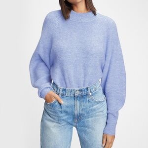 GAP  Waffle-Stitch Mockneck Sweater in Blue Chambray Sz. Small